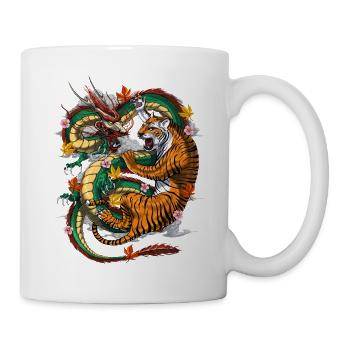 Tigre dragon japonais - Mug blanc - blanc - Droite