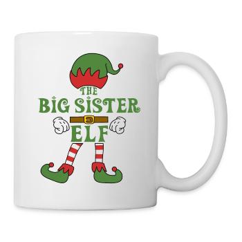 The Big Sister Elf Christmas Family Outfit - Mug - white - Right
