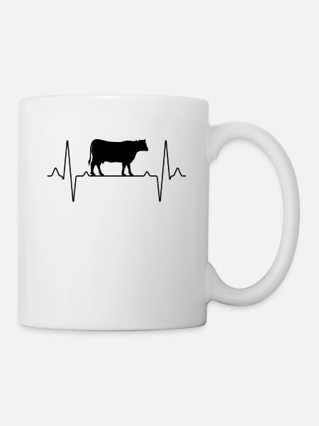 Kuh Rind Herzschlag - Tasse - Weiß