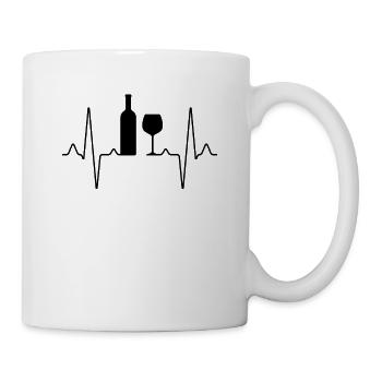 Wein Herzschlag - Tasse - Weiß - Rechts