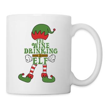 The Wine Drinking Elf Christmas Family Outfit - Mug - white - Right