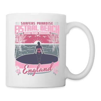 FISTRAL BEACH CORNWALL ENGLAND - SURFING GIRL - Mug - white - Right