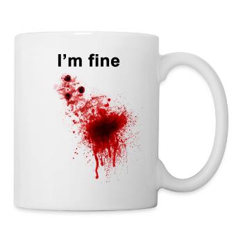 I’m Fine Zombie Costume Drôle De Sang Blague Idée - Mug blanc - blanc - Droite