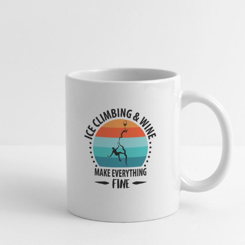 Eisklettern Eiskletterer Eispickel Bergsteigen Tasse