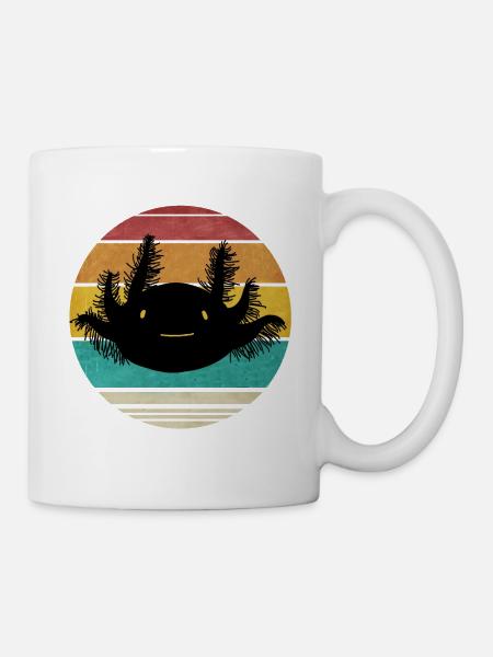 Retro Axolotl Lustiges Design für Kinder Mama Papa - Tasse - Weiß