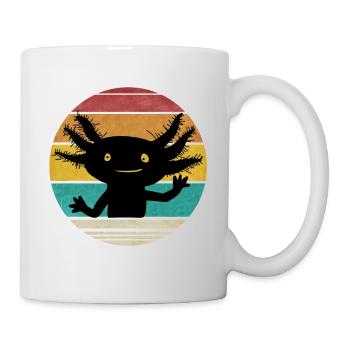Axolotl Retro Amphibien Art Geschenk Kinder Teens - Tasse - Weiß - Rechts