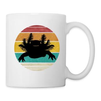 Axolotl Geschenk Retro Ambystoma Tierschutz Logo - Tasse - Weiß - Rechts