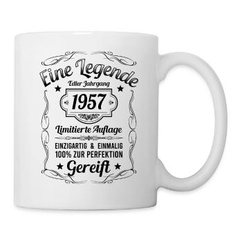 Geburtsjahr 1957 Vintage Geburtstag Legende 1957 - Tasse - Weiß - Rechts