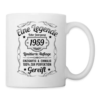 Geburtsjahr 1959 Vintage Geburtstag Legende 1959 - Tasse - Weiß - Rechts