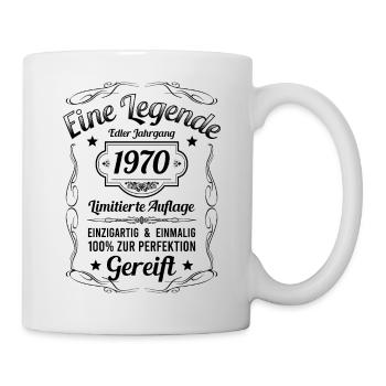 Geburtsjahr 1970 Vintage Geburtstag Legende 1970 - Tasse - Weiß - Rechts