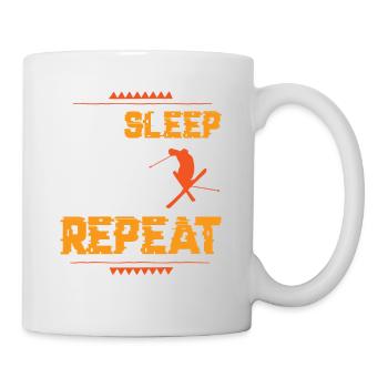 Eat Sleep Ski Repeat - Tasse - Weiß - Rechts
