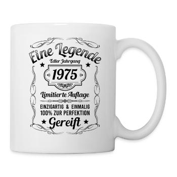 Geburtsjahr 1975 Vintage Geburtstag Legende 1975 - Tasse - Weiß - Rechts