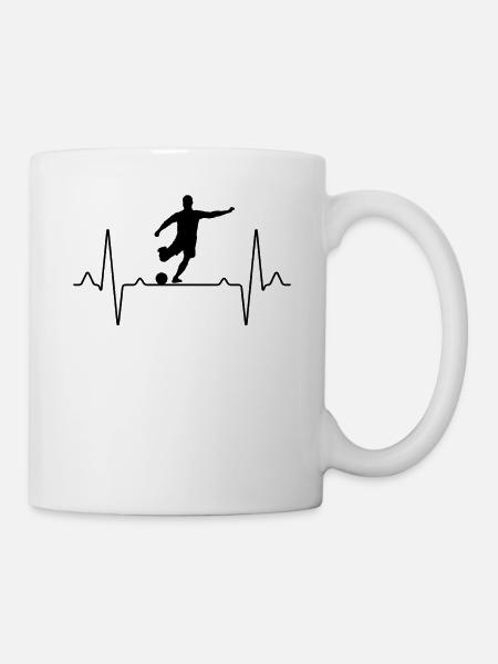 Fußball Fußballer Herzschlag - Tasse - Weiß