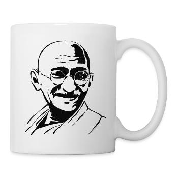 Mahatma Gandhi Portrait Indien Nobelpreisträger - Tasse - Weiß - Rechts