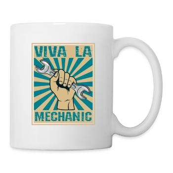 Viva La Mechanic Retro Woodblock Wrench - Mug - white - Right