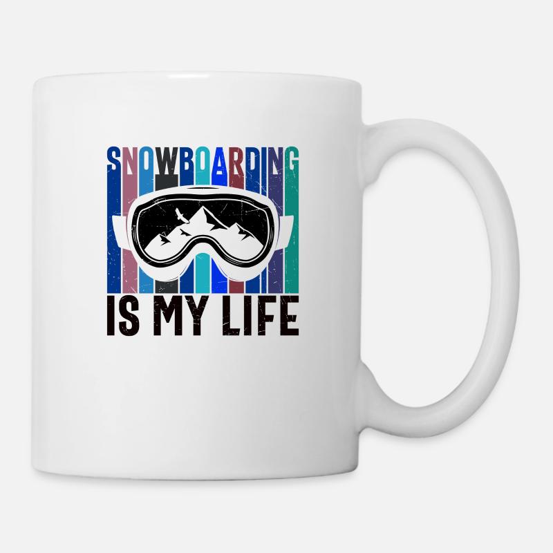 Snowboard ma vie Snowboard Snowboarder - Mug blanc - blanc