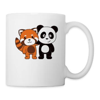 Roter Panda mit Panda süße Tierfreunde für Kinder - Tasse - Weiß - Rechts