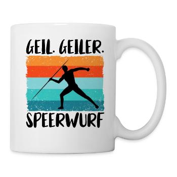 Speerwurf Speerwerfen Speerwerfer - Tasse - Weiß - Rechts
