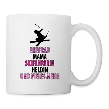 Ski Skifahren Skifahrerin Skiurlaub Skier Damen - Tasse - Weiß - Rechts