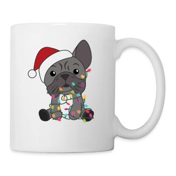 Français Bulldog Noël Neige Animaux d’hiver - Mug blanc - blanc - Droite