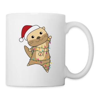 Loutre Noël Neige Animaux d’hiver Loutre - Mug blanc - blanc - Droite
