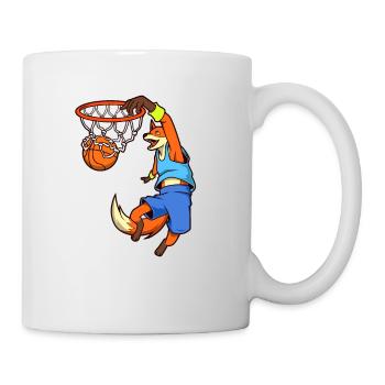 Comic Fuchs plays basketball - Mug - white - Right