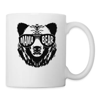 Mama Bear Funny Bear with Sunglasses Mother Mom - Tasse - Weiß - Rechts