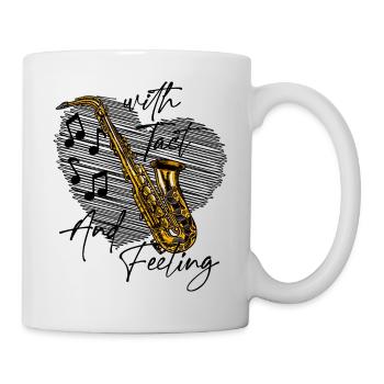 saxophone spieler bariton legende musik jazz takt - Tasse - Weiß - Rechts