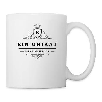 Ein Unikat Ein Einzelstück Anfangsbuchstabe B Name - Tasse - Weiß - Rechts
