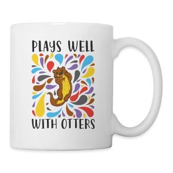 Plays Well With Otter Nagetier Marder Otter - Tasse - Weiß - Rechts