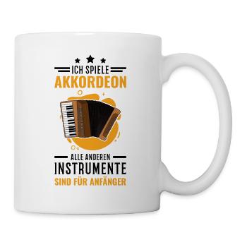 Akkordeon Ziehharmonika Akkordeonist - Tasse - Weiß - Rechts