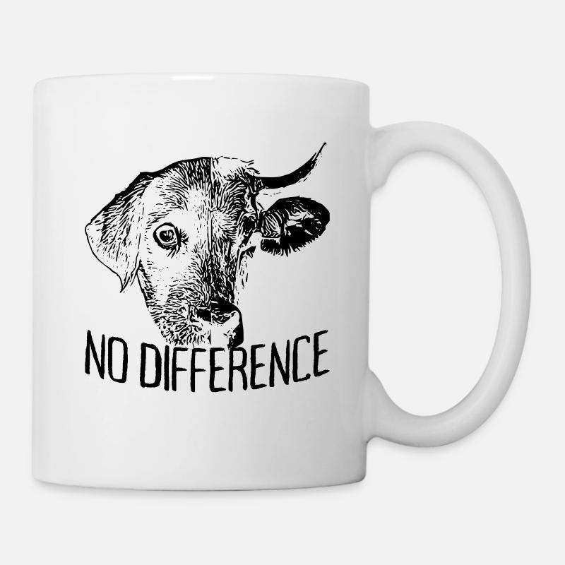 No Difference Vegan Vegetarier Hund Kuh Veganer - Tasse - Weiß