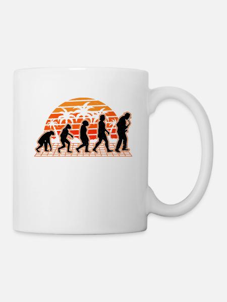 Saxophone Evolution Sunset Saxophoniste - Mug blanc - blanc