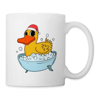 Badeente Ente Weihnachten - Tasse - Weiß - Rechts