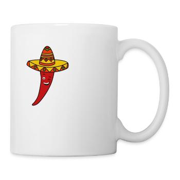 Mexikanisches Coustume Chili & Sombrero - Tasse - Weiß - Rechts