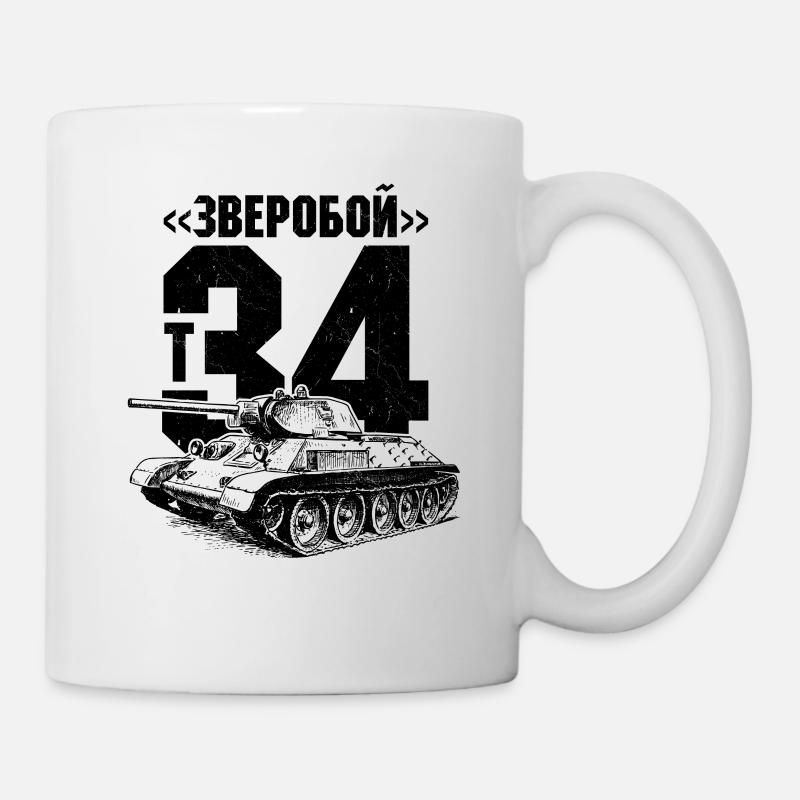 Großwildjäger Panzer T-34 Soviet Russian Steel - Tasse - Weiß