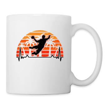 Handballer Herzschlag Retro Handball Handballteam - Tasse - Weiß - Rechts
