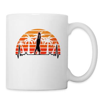 Gymnaste Heartbeat Handstand Gymnastique Gymnastique - Mug blanc - blanc - Droite