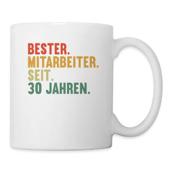 30 Jahre im Dienst 30 Jähriges Dienstjubiläum - Tasse - Weiß - Rechts