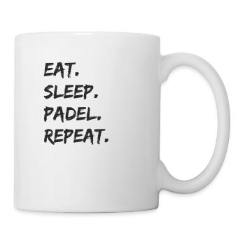 Padel Tennis - eat sleep padel repeat - Tasse - Weiß - Rechts