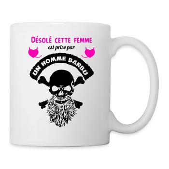 Désolé cette femme est prise par un homme barbu - Mug blanc - blanc - Droite
