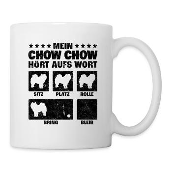 Chow Chow Hundetricks chinesischer Löwenhund - Tasse - Weiß - Rechts