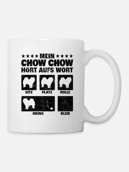 Chow Chow Hundetricks chinesischer Löwenhund - Tasse - Weiß