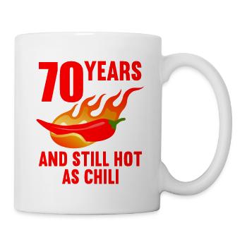 70 ans chaud comme chili 70e anniversaire - Mug blanc - blanc - Droite
