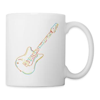E-Gitarre Illustration Gitarren Lehrer Geschenk - Tasse - Weiß - Rechts