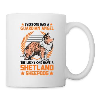 Sheltie Ange Gardien Chien de troupeau Shetland Sheepdog - Mug blanc - blanc - Droite