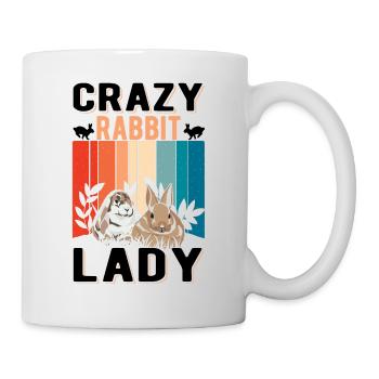 Crazy Rabbit lady Häschen Hase Kaninchen - Tasse - Weiß - Rechts