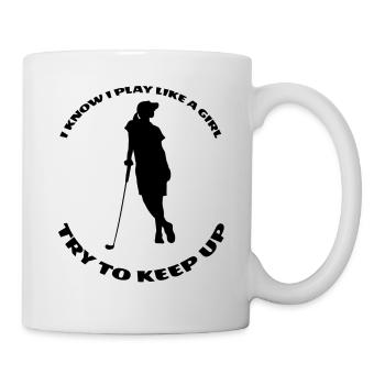 Golf Golf Ball Golf Club Girl Golfer - Mug - white - Right
