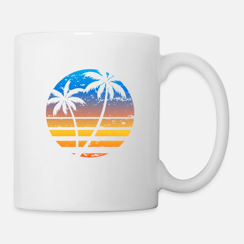 Fuerteventura Été Soleil Plage Palmiers de mer - Mug blanc - blanc