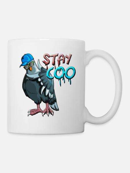 Oiseaux Observation des oiseaux Pigeons Oiseaux restent Coo Pigeon - Mug blanc - blanc